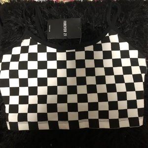 FOREVER 21 CHECKERED CROP TOP